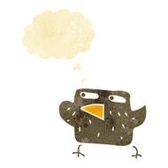 cartoon bird with thought bubble N16