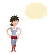 cartoon woman with hands on hips thought bubble N36