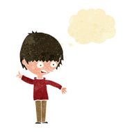 cartoon boy with question thought bubble N4