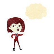 cartoon vampire girl with thought bubble N37