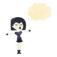 cartoon vampire girl with thought bubble N38