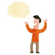cartoon excited man with thought bubble N12