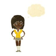 cartoon woman with hands on hips thought bubble N37