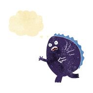 cartoon monster with thought bubble N4