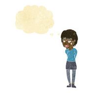 cartoon woman with plaster on face thought bubble N3