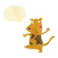 cartoon happy dog with thought bubble N17
