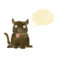 cartoon dog sticking out tongue with thought bubble N4