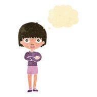 cartoon woman with folded arms thought bubble N6