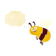 funny cartoon bee with thought bubble N3