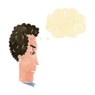 cartoon annoyed man with thought bubble N12