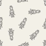 prince doodle seamless pattern background