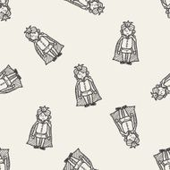 prince doodle seamless pattern background N4