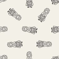 prince doodle seamless pattern background N5