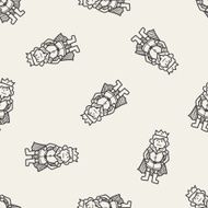 prince doodle seamless pattern background N6
