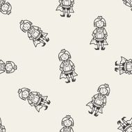 prince doodle seamless pattern background N8