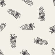 prince doodle seamless pattern background N9