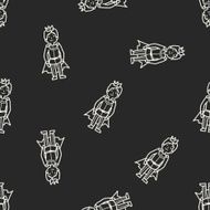 prince doodle seamless pattern background N11