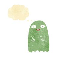 funny cartoon ghost with thought bubble N5