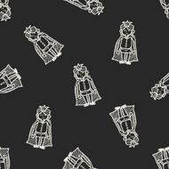 prince doodle seamless pattern background N14