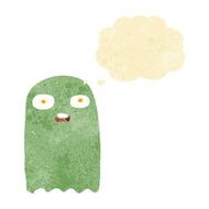 funny cartoon ghost with thought bubble N6