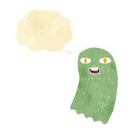 funny cartoon ghost with thought bubble N7