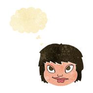 cartoon female face with thought bubble N18
