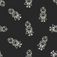 prince doodle seamless pattern background N18