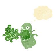 funny cartoon ghost with thought bubble N8