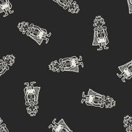 prince doodle seamless pattern background N19