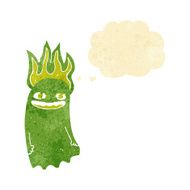 funny cartoon ghost with thought bubble N9