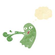 funny cartoon ghost with thought bubble N10