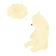 cartoon happy polar bear with thought bubble