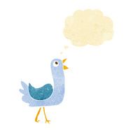 cartoon bird with thought bubble N17