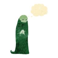 cartoon halloween ghoul with thought bubble N2