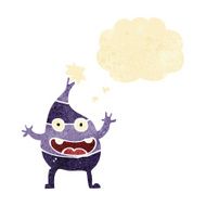 cartoon funny christmas creature with thought bubble N2