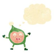 cartoon funny christmas creature with thought bubble N3