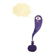 cartoon halloween ghost in bottle with thought bubble N4