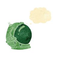 cartoon astronaut helmet with thought bubble N3