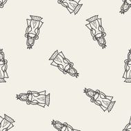 princess doodle seamless pattern background