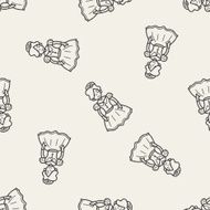 princess doodle seamless pattern background N3