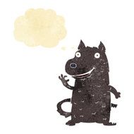 cartoon happy dog with thought bubble N18