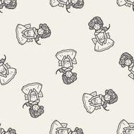 princess doodle seamless pattern background N5
