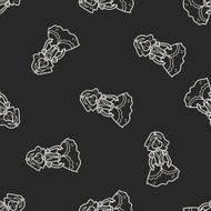 princess doodle seamless pattern background N14