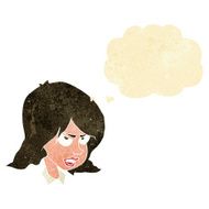 Cartoon Annoyed Woman With Thought Bubble N21