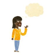 cartoon woman explaining with thought bubble N5