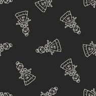 princess doodle seamless pattern background N20