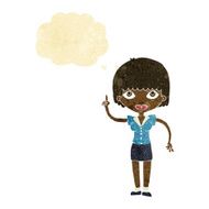 cartoon woman with idea thought bubble N30