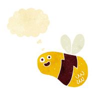 cartoon bee with thought bubble N5