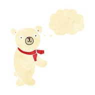 cute cartoon polar teddy bear with thought bubble N2