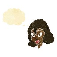 cartoon pretty woman with thought bubble N36